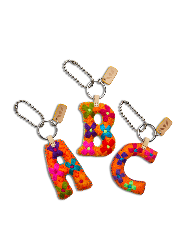 Orange Felt Alphabet Charms