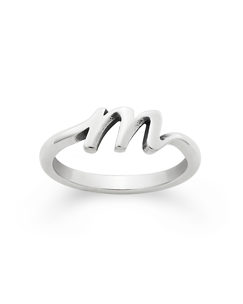 Script Initial 'M' Ring - Image 3