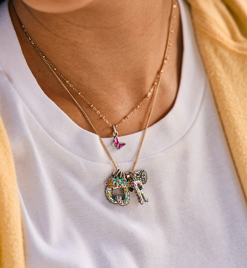 Enamel Dark Pink Mini Butterfly Charm - Image 3