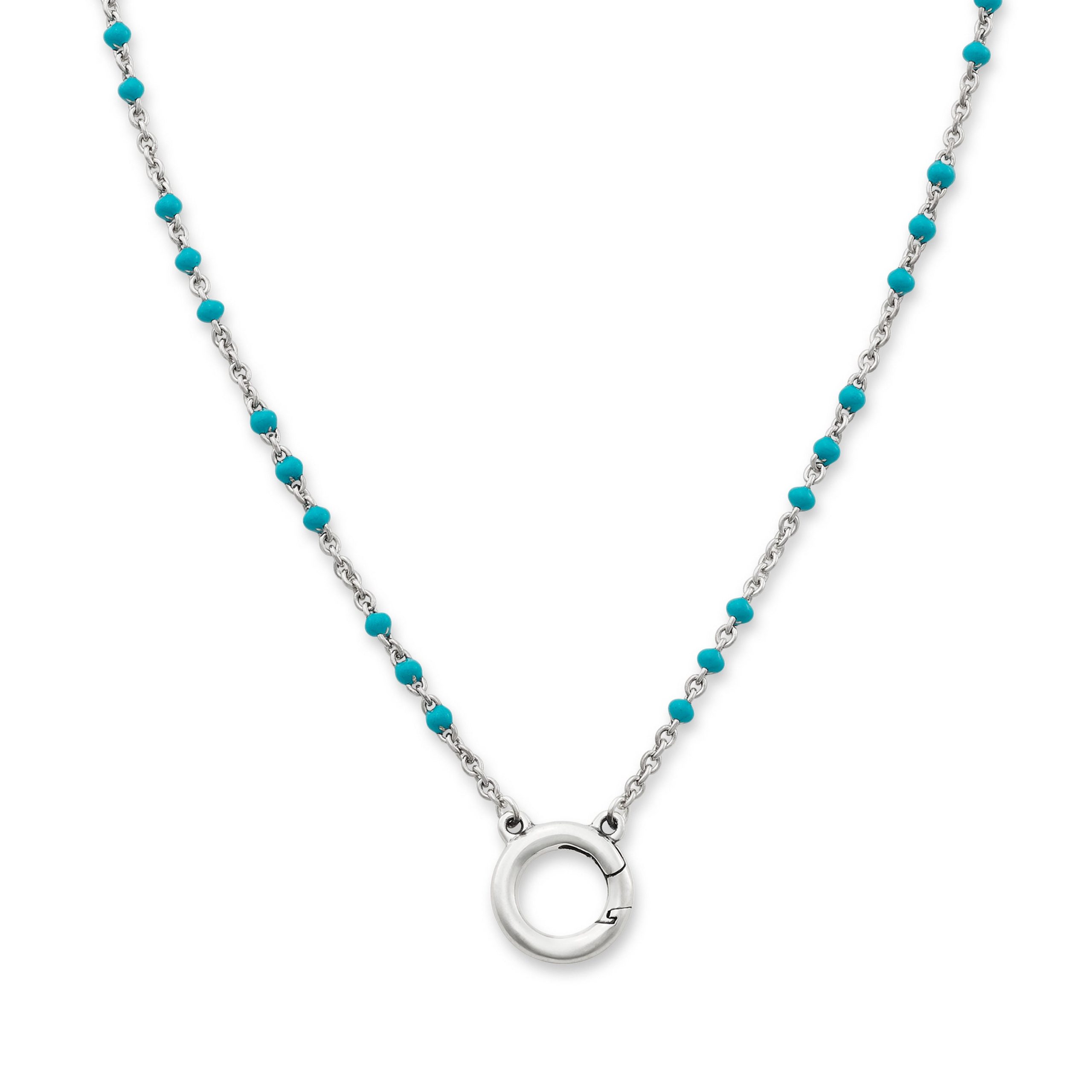Enamel Beaded Chain Changeable Charm Holder Necklace - Image 2