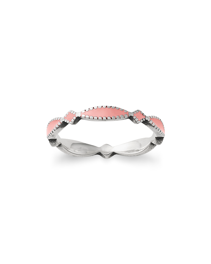 Enamel Pink Cordoba Stacker Ring