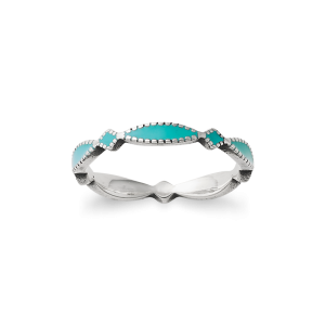 Enamel Teal Cordoba Stacker Ring