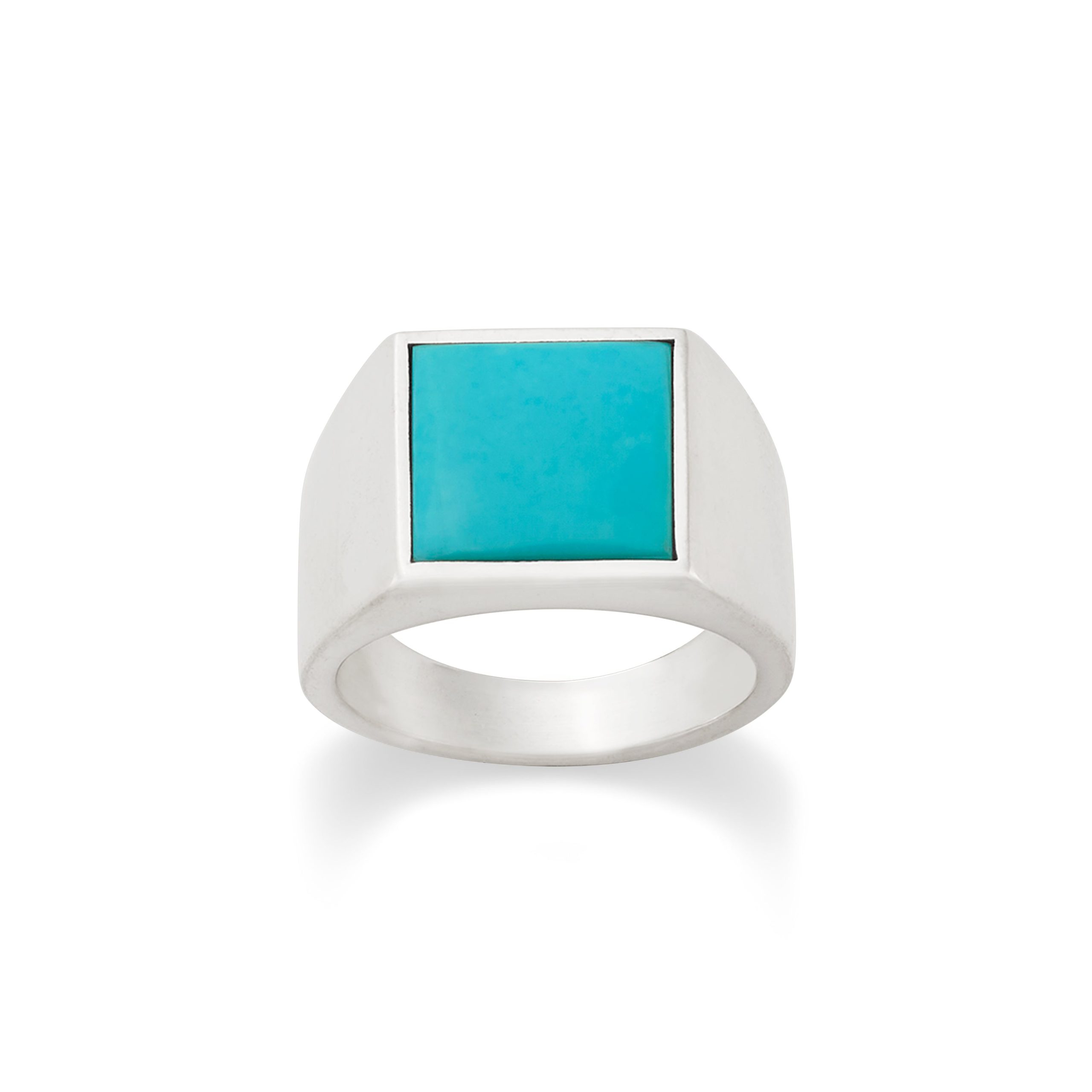 Classic Gemstone Signet Ring with Turquoise - Image 2